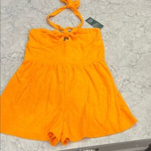 Target Bright Orange Women's Romper